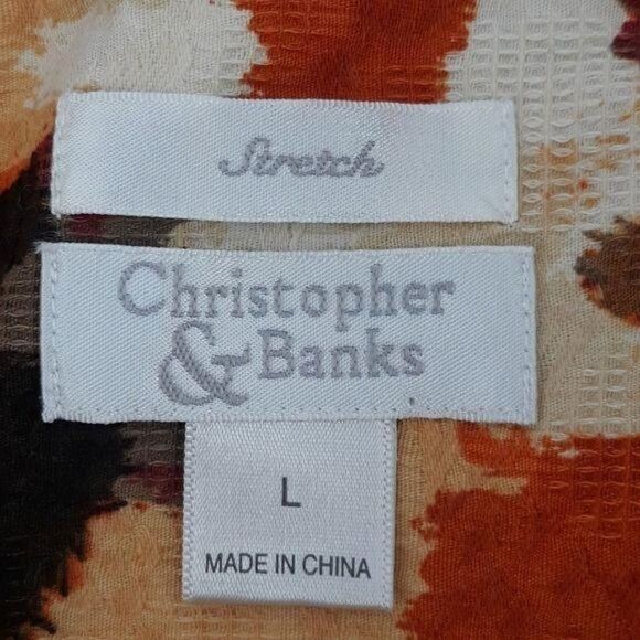 Christopher & Banks Retro 70's Hippie Shirt Shaket Jacket Warm Calico Sz L - Picture 3 of 12